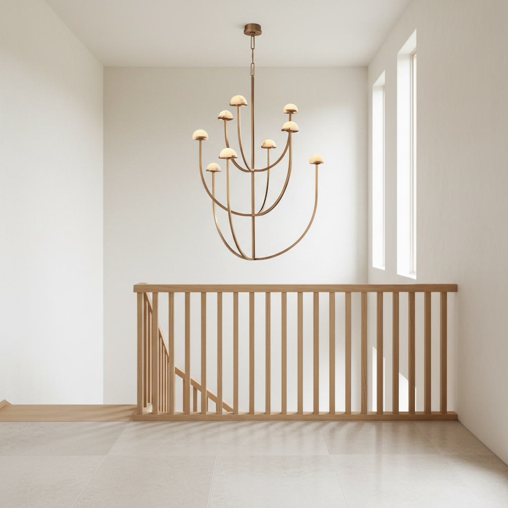 Modern Tiered Copper and Marble Chandelier – Arched Lighting for Living Room or Dining Casalolalights Luxury Lamps