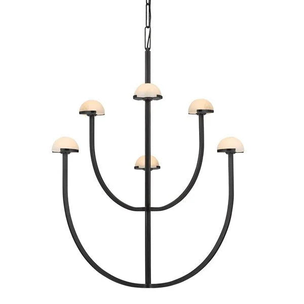 Modern Tiered Copper and Marble Chandelier – Arched Lighting for Living Room or Dining Casalolalights Luxury Lamps
