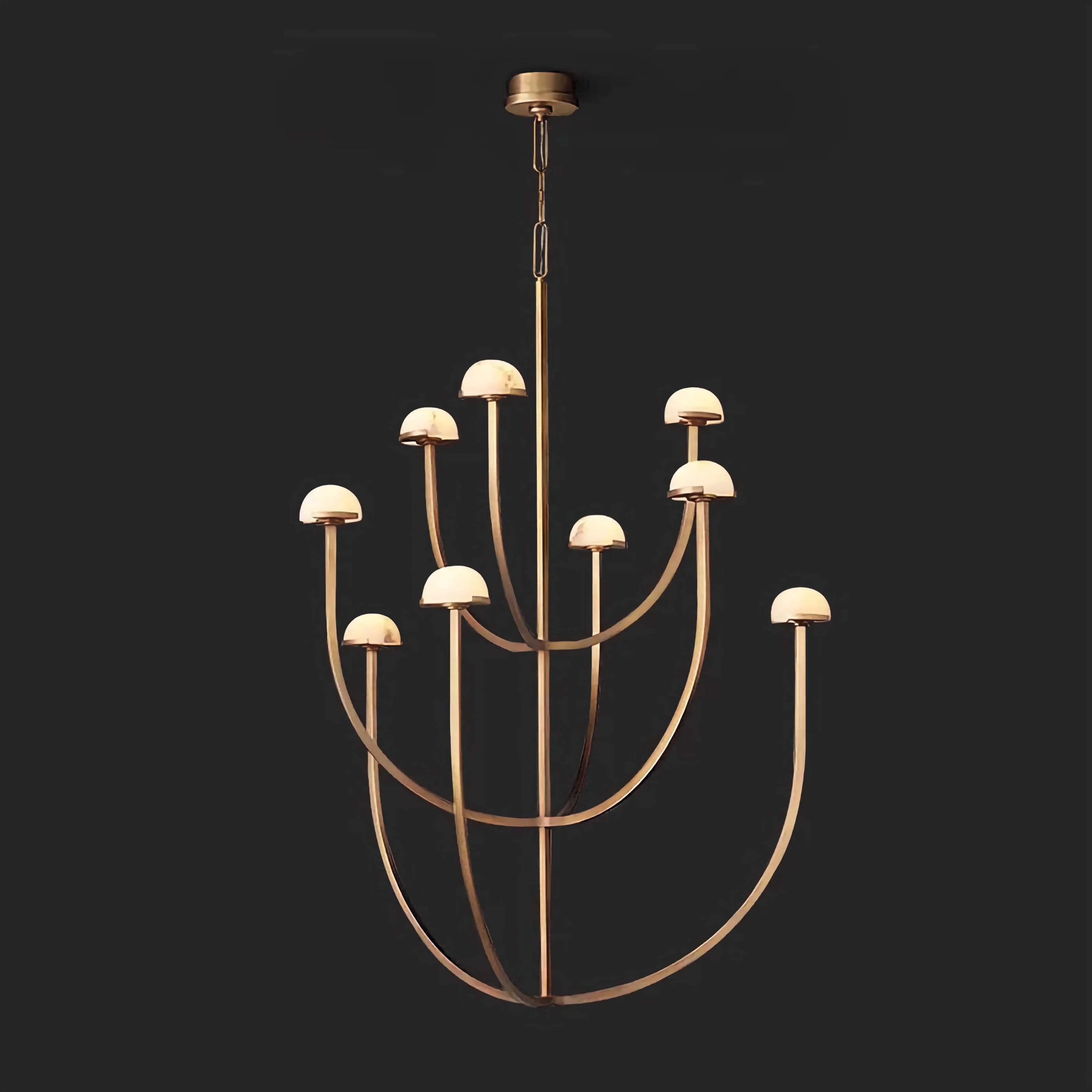 Modern Tiered Copper and Marble Chandelier – Arched Lighting for Living Room or Dining Casalolalights Luxury Lamps