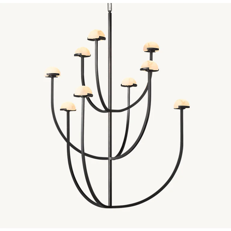 Modern Tiered Copper and Marble Chandelier – Arched Lighting for Living Room or Dining Casalolalights Luxury Lamps