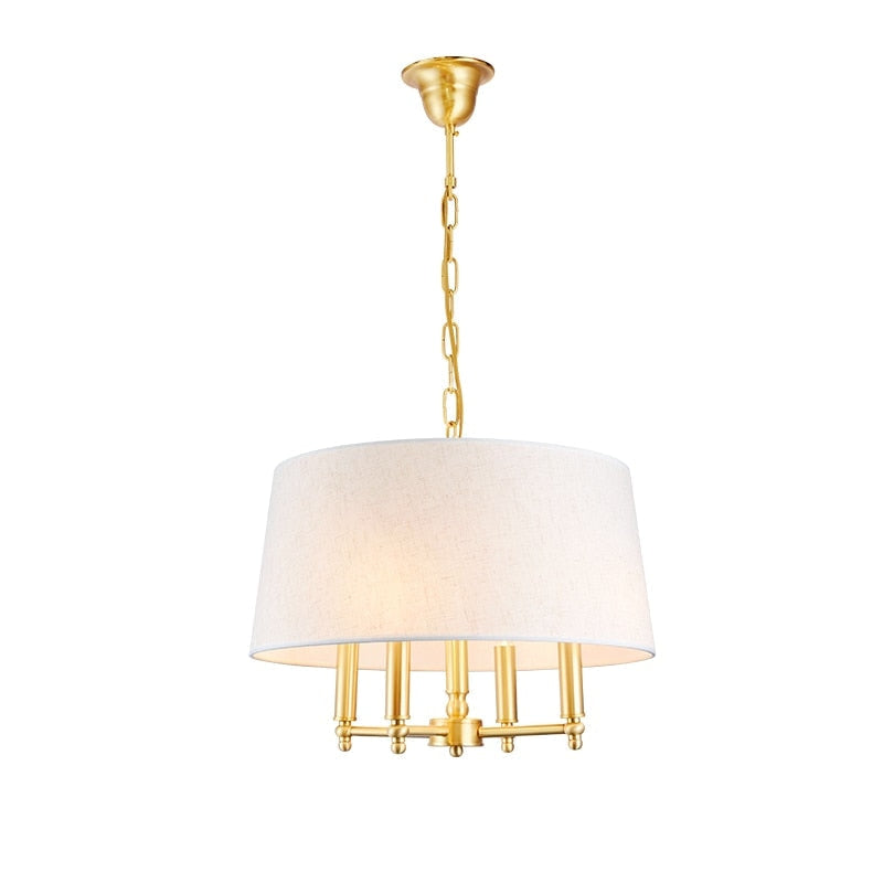 4-lights Modern Victorian Fabric Copper Chandelier for Hallway Corridor Living Room Bedroom - Chandeliers