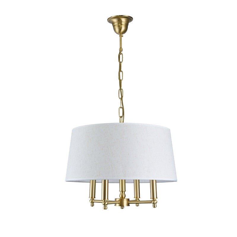 4-lights Modern Victorian Fabric Copper Chandelier for Hallway Corridor Living Room Bedroom - Chandeliers