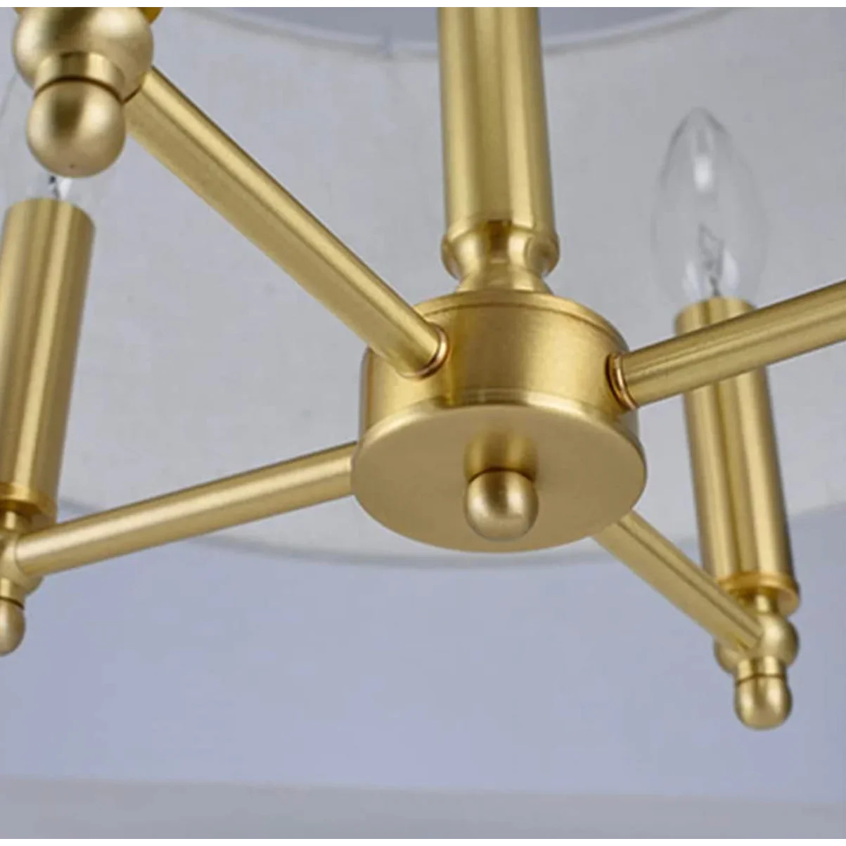 Modern Victorian Chandelier 50cm | Ornate Fabric & Copper Flush-mount Light with Remote Living Dining Casalolalights