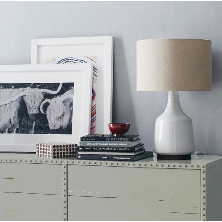 Ceramic Table Lamps Black White Fabric Minimalist Rustic Dark Academia Lighting