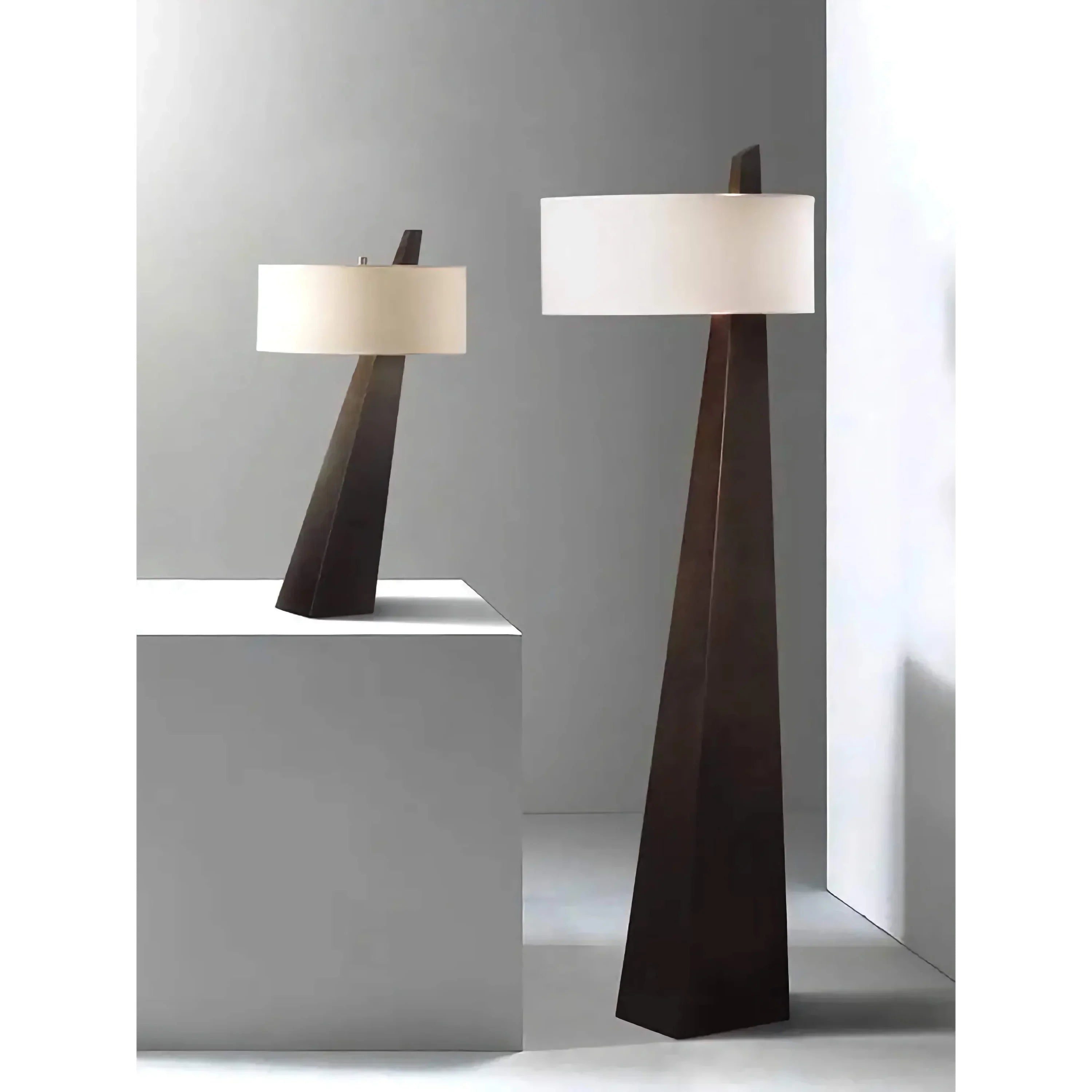 Black Obelisk Drum Floor Lamp | Atelier Kuro Minimalist Modern Led Ready Ul Listed