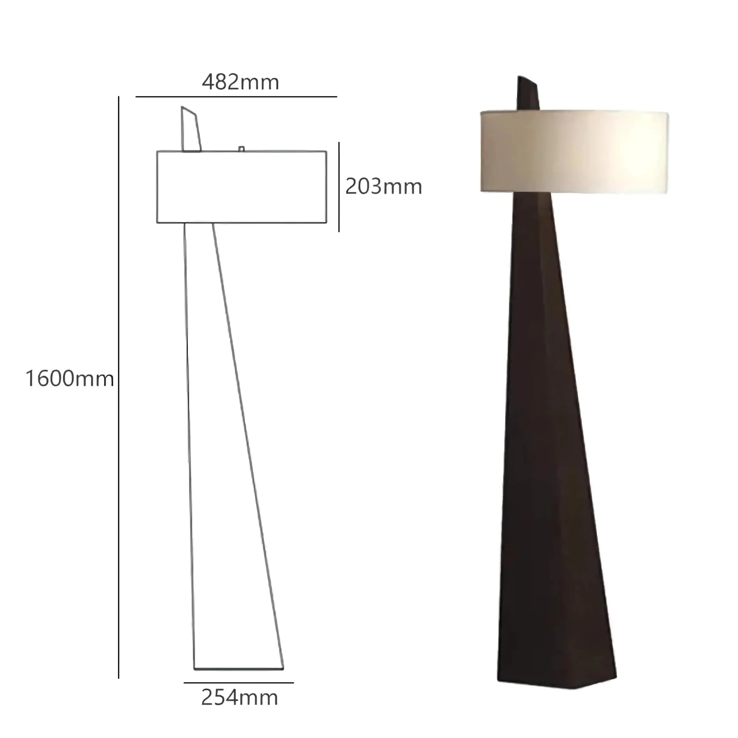 Black Obelisk Drum Floor Lamp | Atelier Kuro Minimalist Modern Led Ready Ul Listed