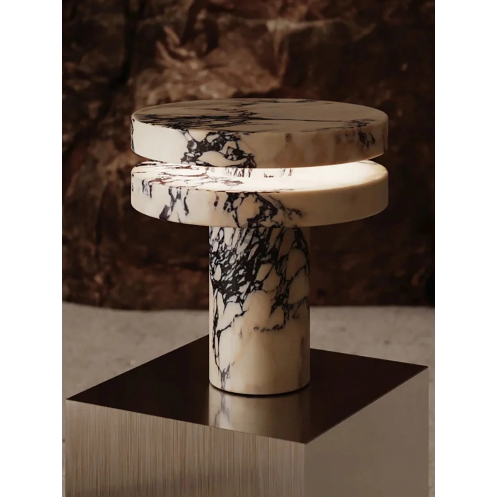 Monolithic Marble Table Lamp | Sculptural Led Accent Light