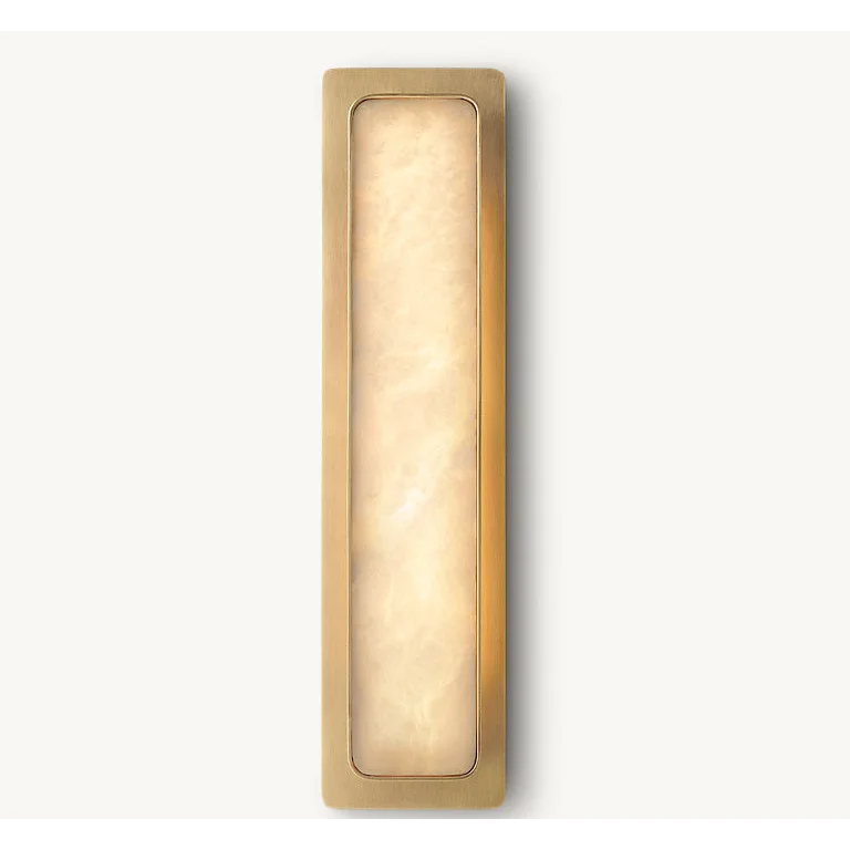 Genuine Alabaster Low Profile Wall Sconce Brass | Hallway Light Bedside Pair Vanity 50cm Tall Casalola Lights Luxury