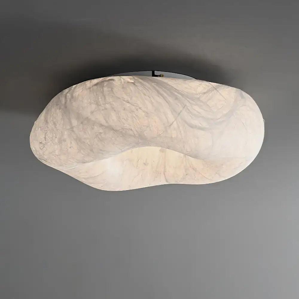 Hand-formed Mulberry Silk Ceiling Light | Organic Flush Mount Glow - Mounts