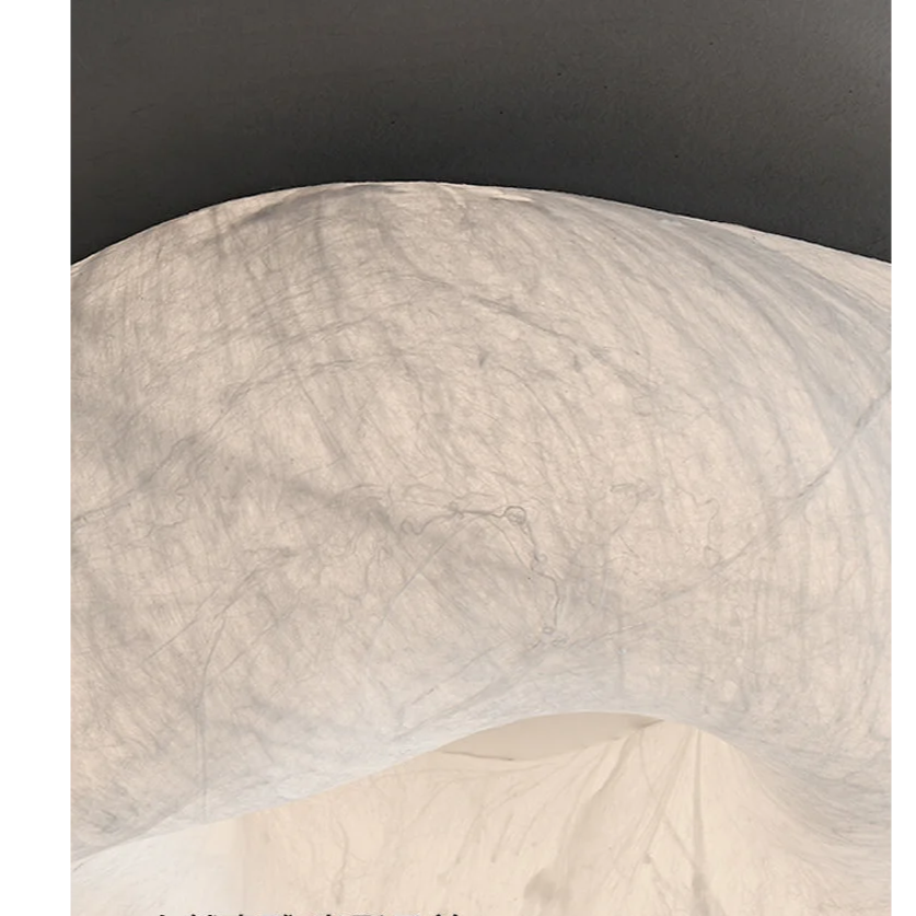 Hand Formed Mulberry Silk Ceiling Light | Organic Flush Mount Glow