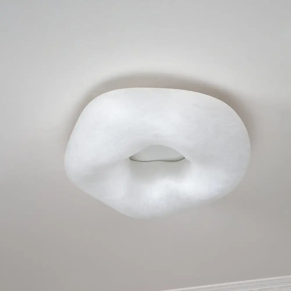 Hand-formed Mulberry Silk Ceiling Light | Organic Flush Mount Glow - Mounts