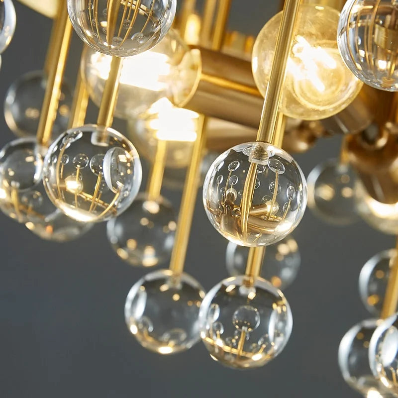 Glass Stone Chandelier 45-80cm | Multicolor or Clear Jewel-tone Gold Light Dining & Living Room Casalolalights Luxury