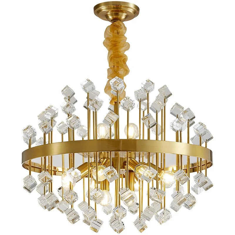 Glass Stone Chandelier 45-80cm | Multicolor or Clear Jewel-tone Gold Light Dining & Living Room Casalolalights Luxury