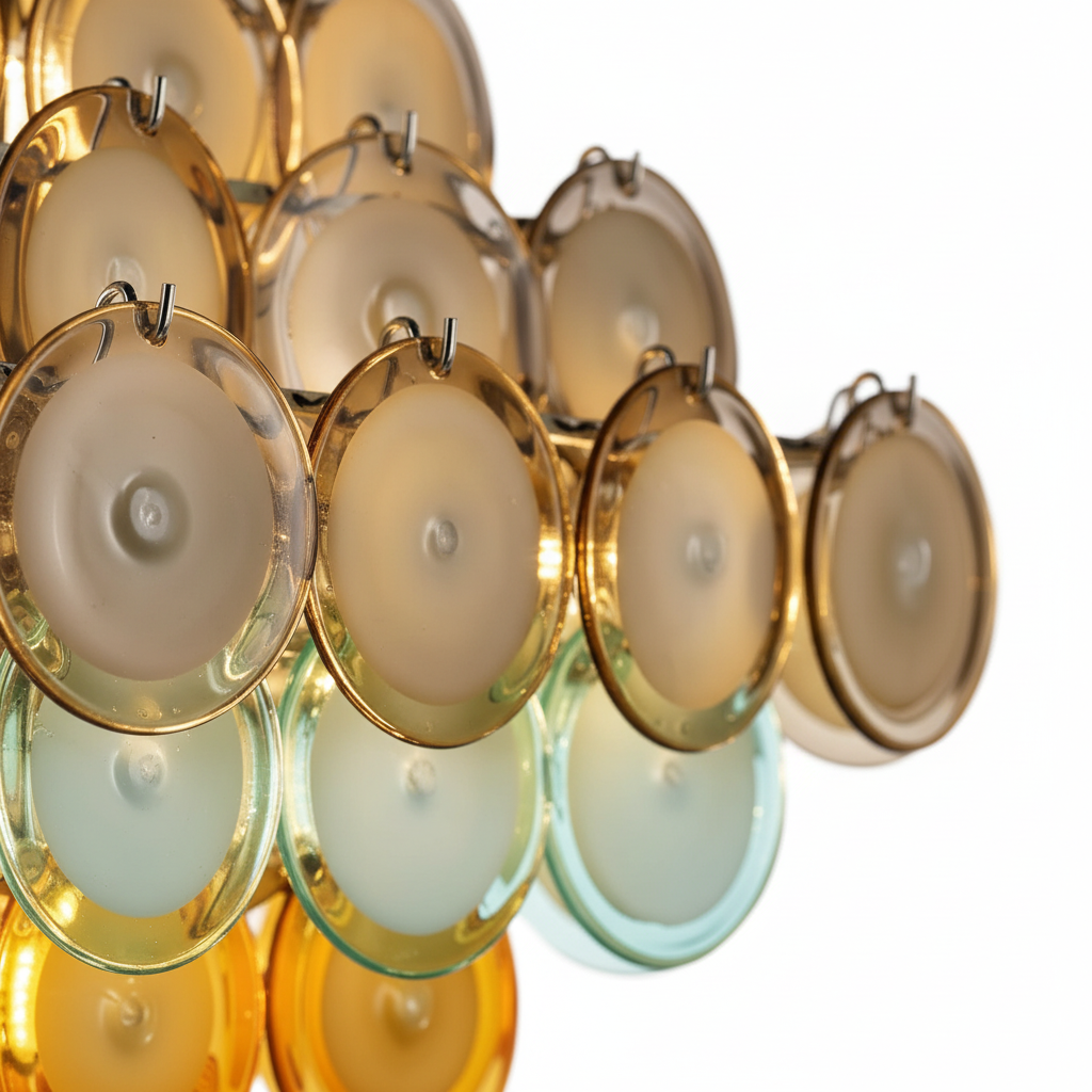 Multi-colour glass disc detail