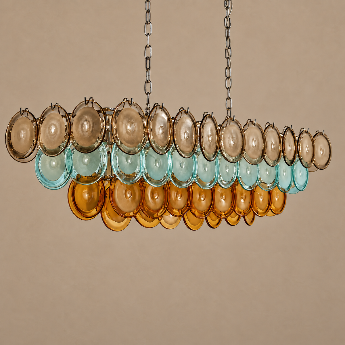 Murano-Style Linear Chandelier