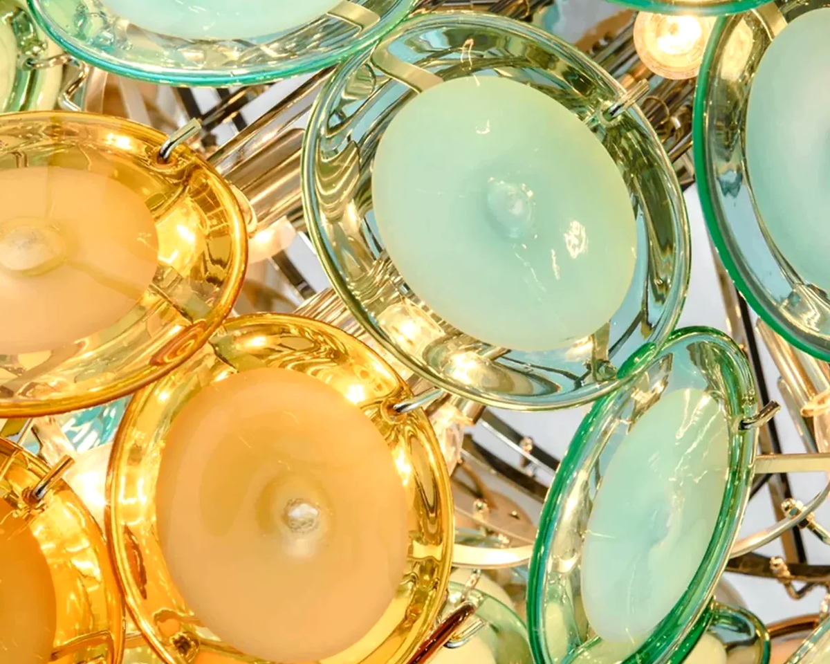 Murano-Style Linear Chandelier | Multicolour | CLOP895001