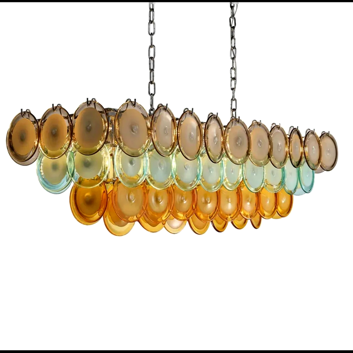 Murano-Style Linear Chandelier | Multicolour | CLOP895001