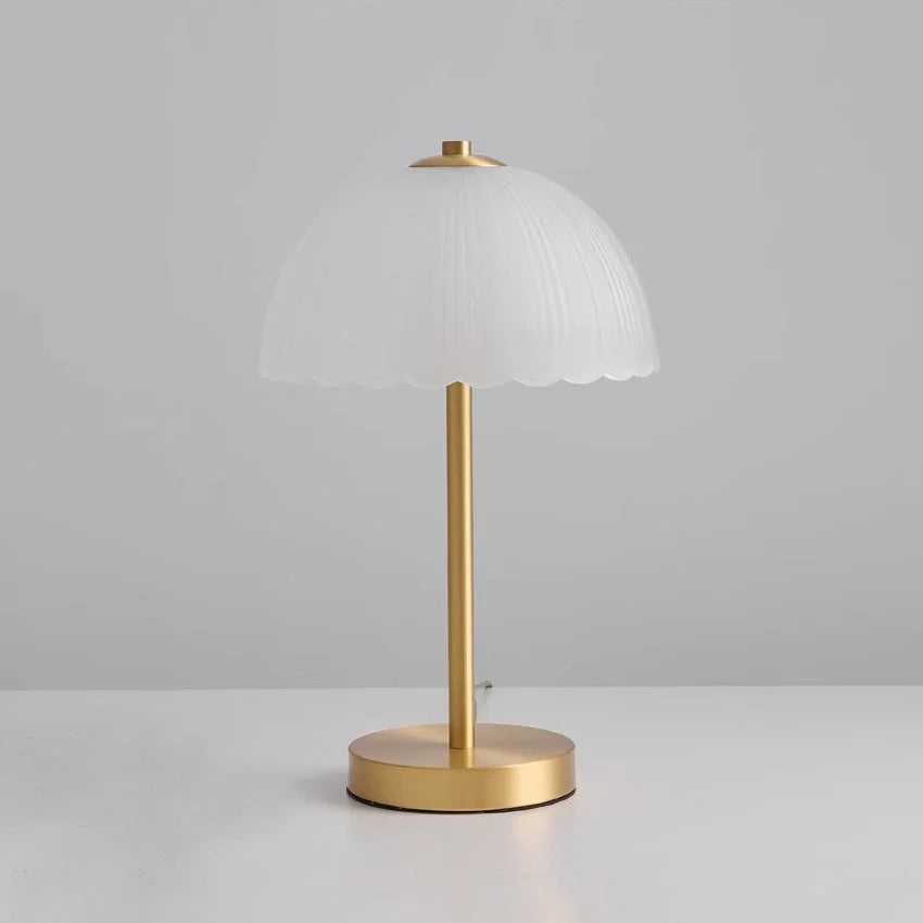 Mushroom Table Lamp for Bedroom and Office Desk | Gold Frosted Glass Mid Century Dimmable Option Casalola Lights Luxury