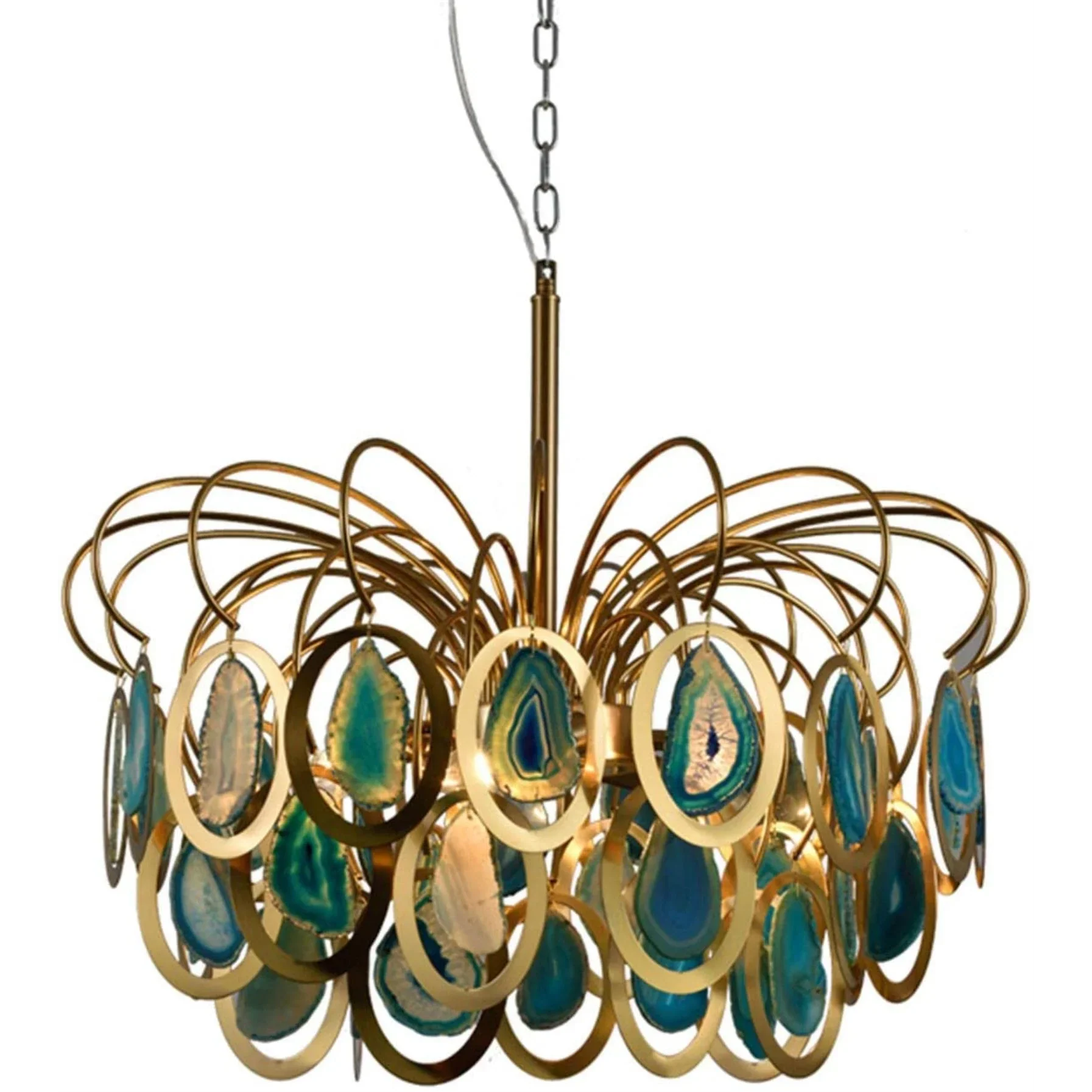 Agate Chandelier 55cm & 85cm | Natural Stone 5 or 8-light Statement Light Dining Room Entry Island Casalolalights