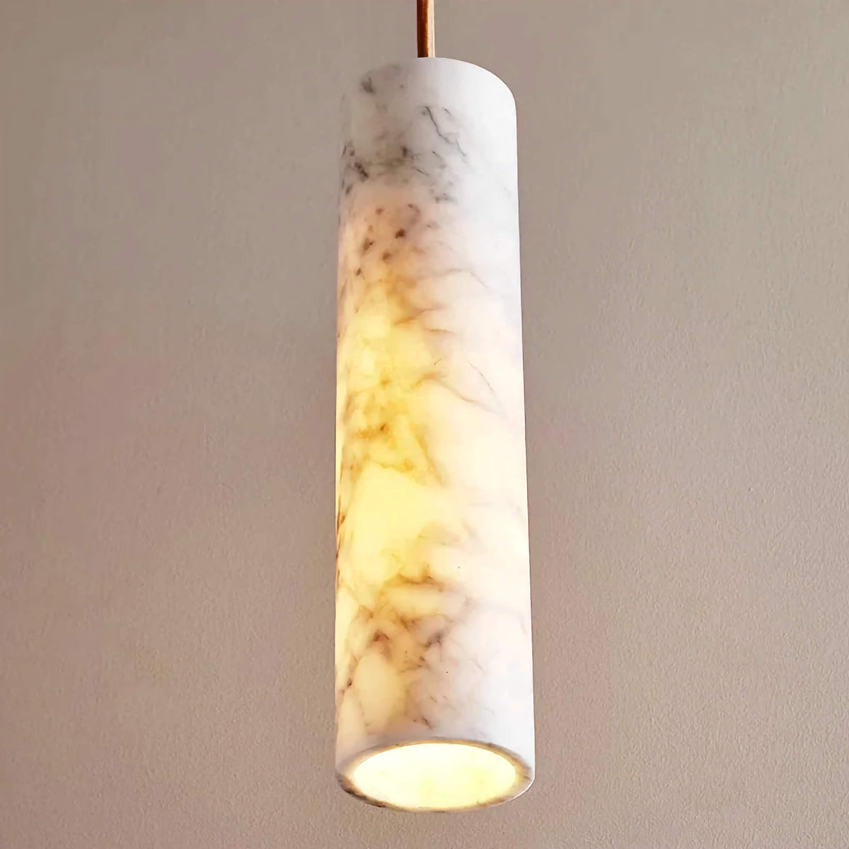 Marble Pendant Light | Slim Natural Stone Hanging Lamp Warm Glow Dining Room Kitchen Island & Hallway Casalolalights
