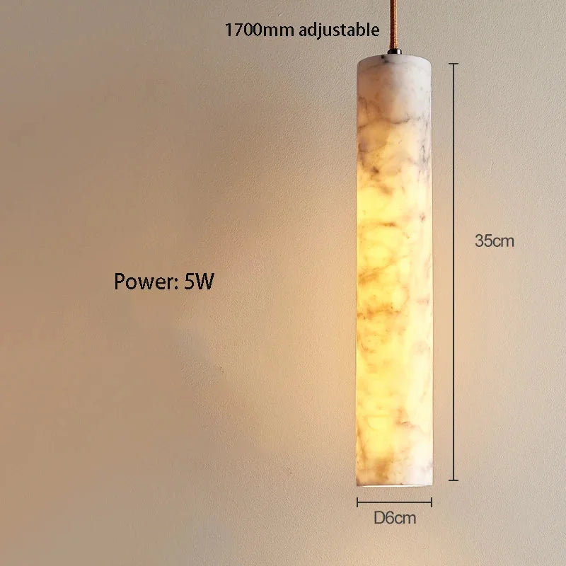 Natural Marble Pendant Lights for Dining Room Kitchen Island Stairs