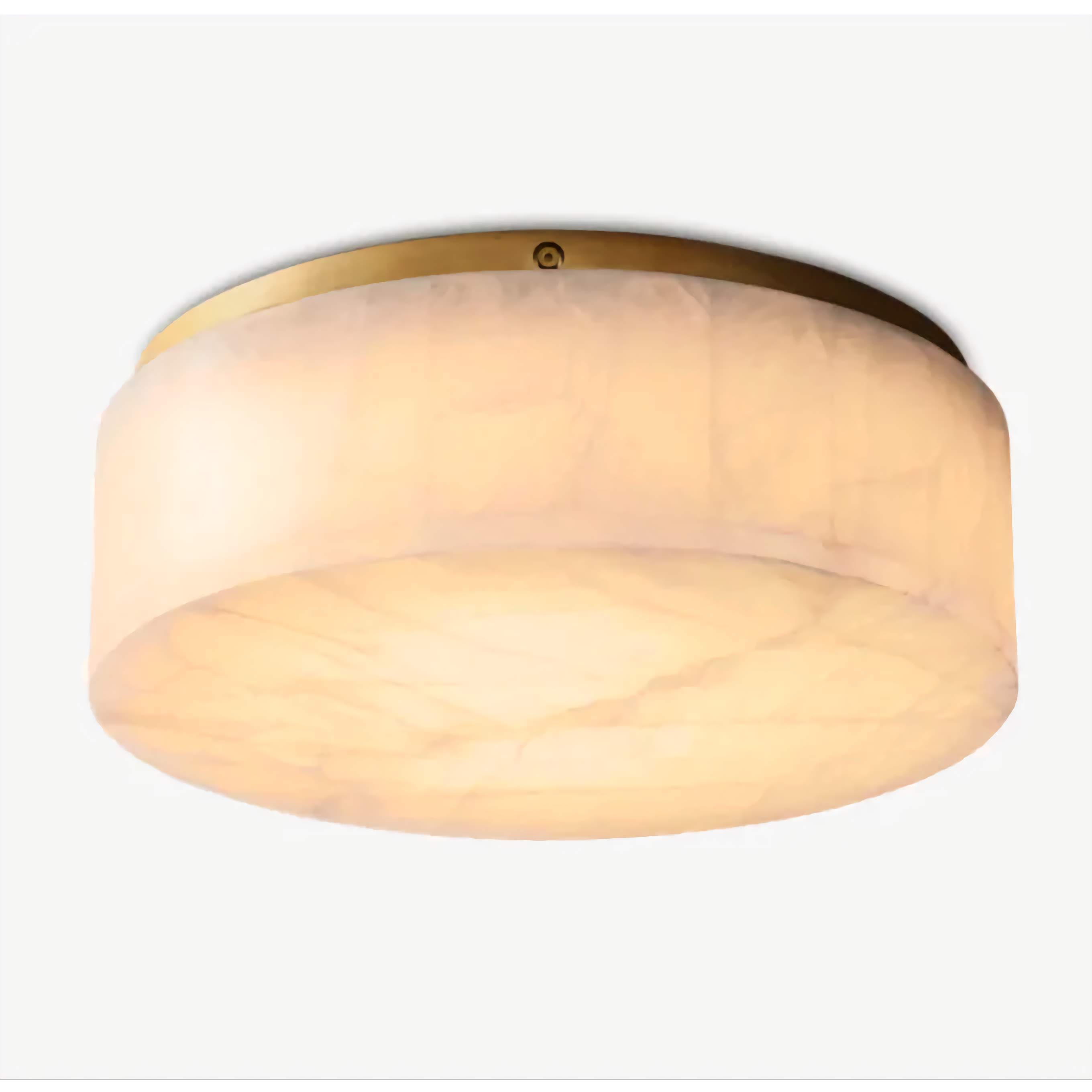 Round Natural Marble Flush Mount | Modern Ceiling Light for Bedroom Living Room Hallway | Lighting for Low