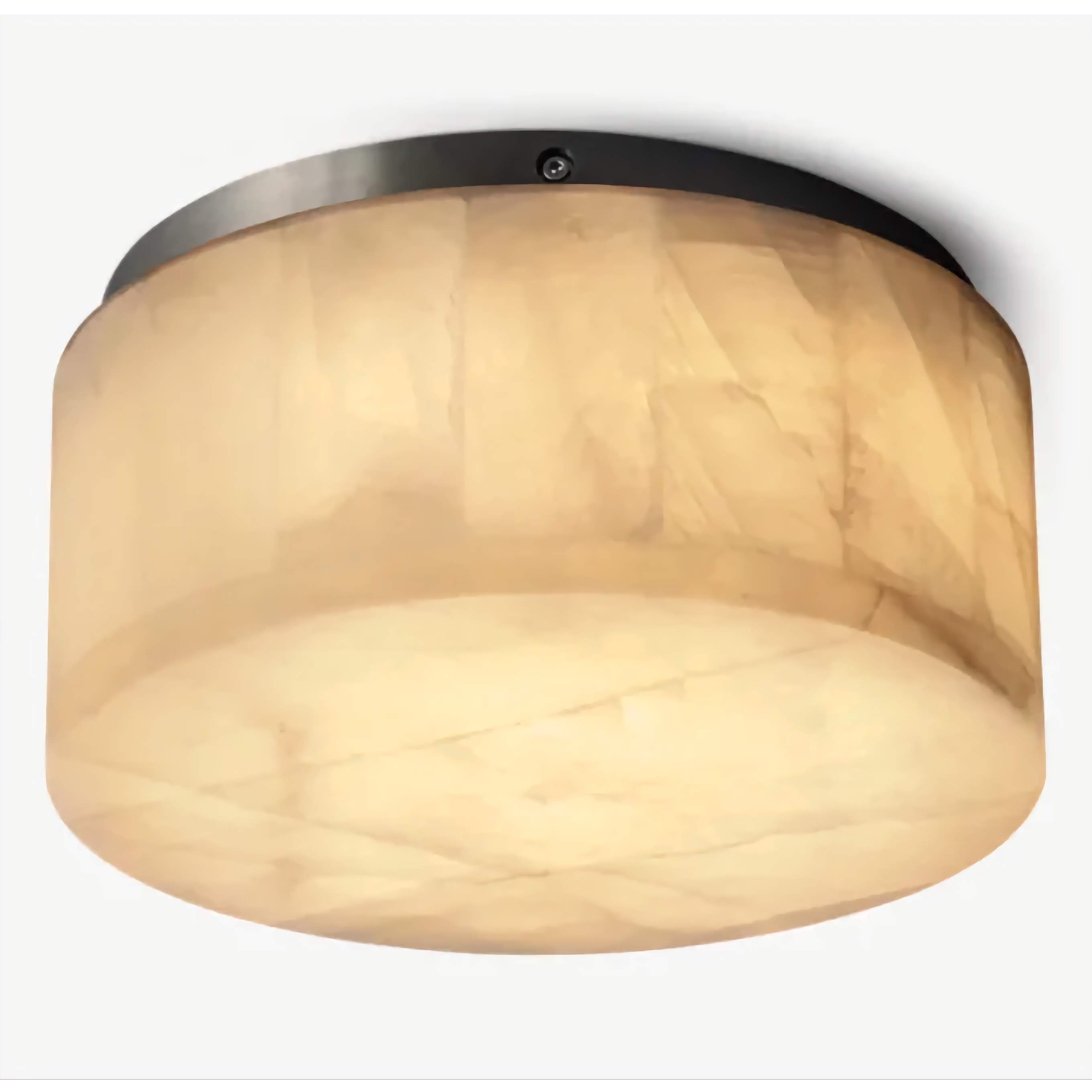 Round Natural Marble Flush Mount | Modern Ceiling Light for Bedroom Living Room Hallway | Lighting for Low