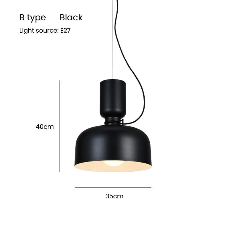 Nordic Pendant Light | Minimalist Painted Metal Dome Black or White Kitchen Island & Dining Room Casalolalights Luxury