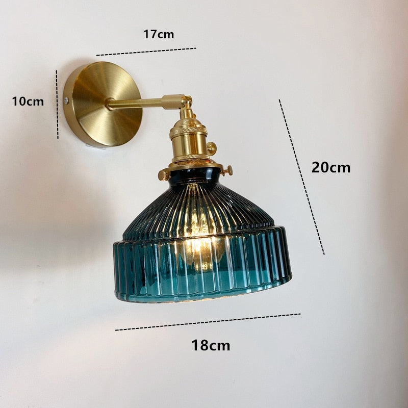 Nordic Wall Lamp with Rotatable Glass Shade - Sconces