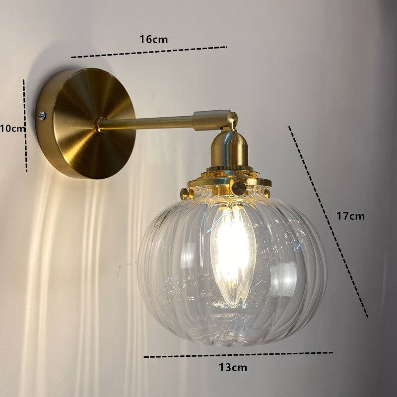 Nordic Wall Lamp with Rotatable Glass Shade - Sconces