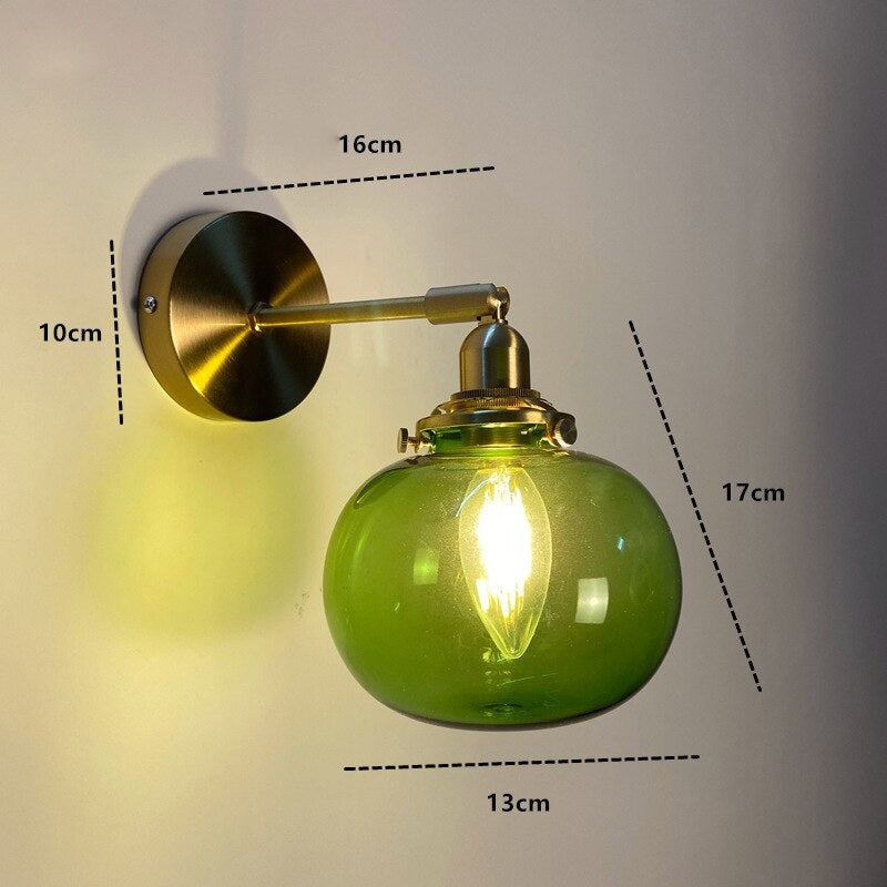 Nordic Wall Lamp with Rotatable Glass Shade - Sconces