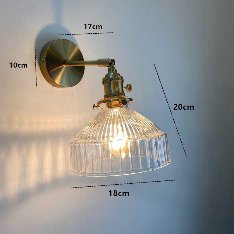 Nordic Wall Lamp with Rotatable Glass Shade - Sconces