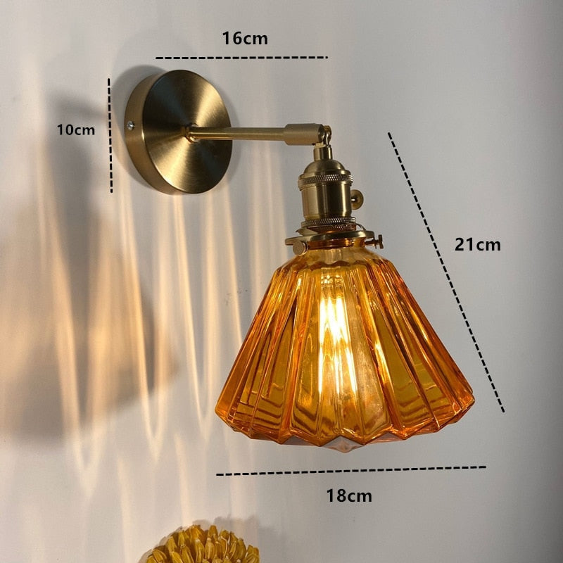 Nordic Wall Lamp with Rotatable Glass Shade - Sconces