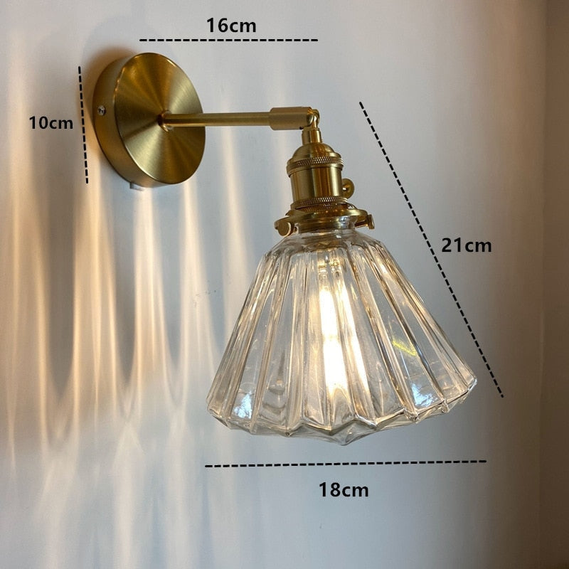 Nordic Wall Lamp with Rotatable Glass Shade - Sconces