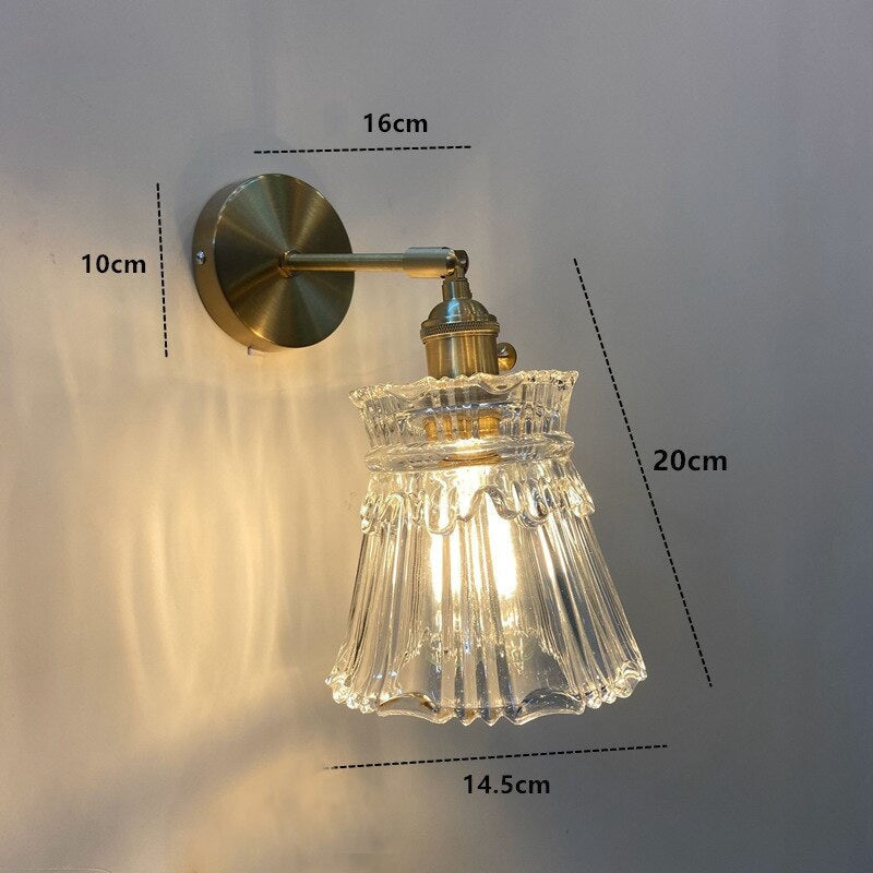 Nordic Wall Lamp with Rotatable Glass Shade - Sconces