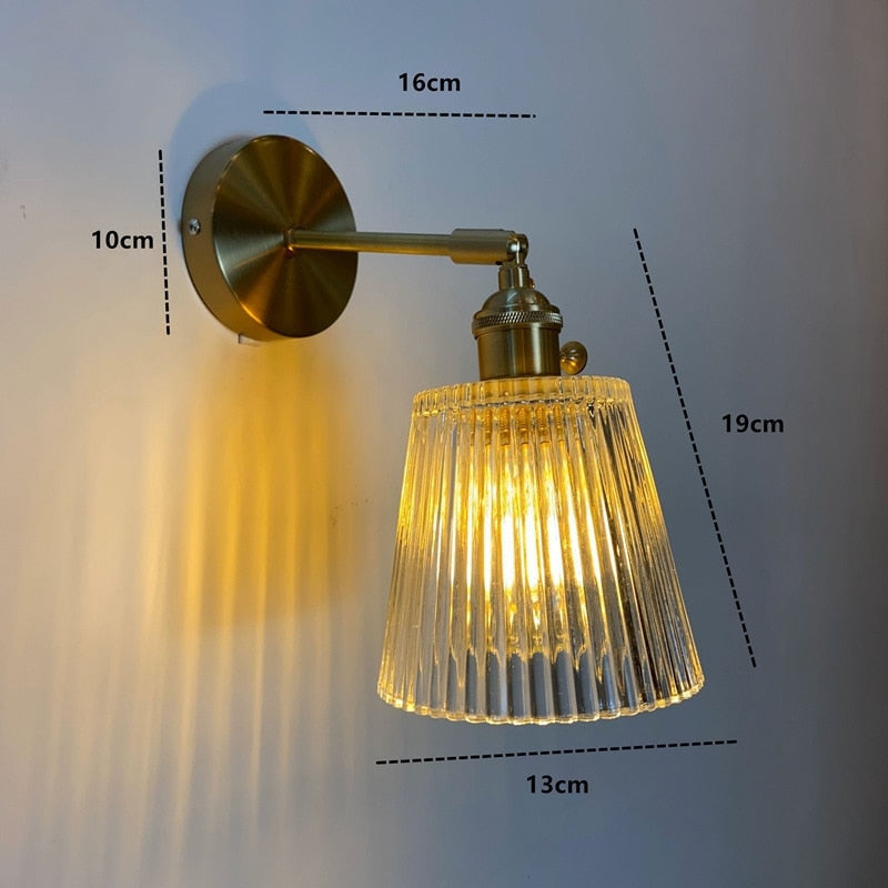 Nordic Wall Lamp with Rotatable Glass Shade - Sconces