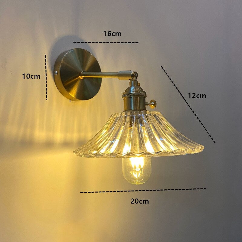 Nordic Wall Lamp with Rotatable Glass Shade - Sconces