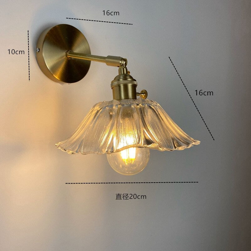 Nordic Wall Lamp with Rotatable Glass Shade - Sconces