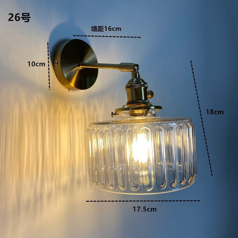 Nordic Wall Lamp with Rotatable Glass Shade - Sconces