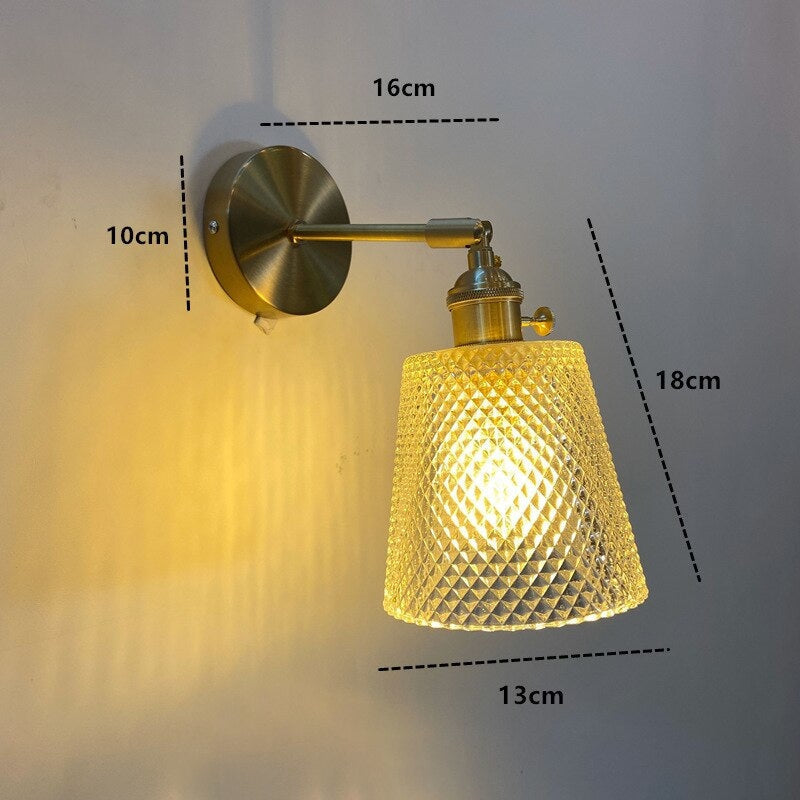 Nordic Wall Lamp with Rotatable Glass Shade - Sconces