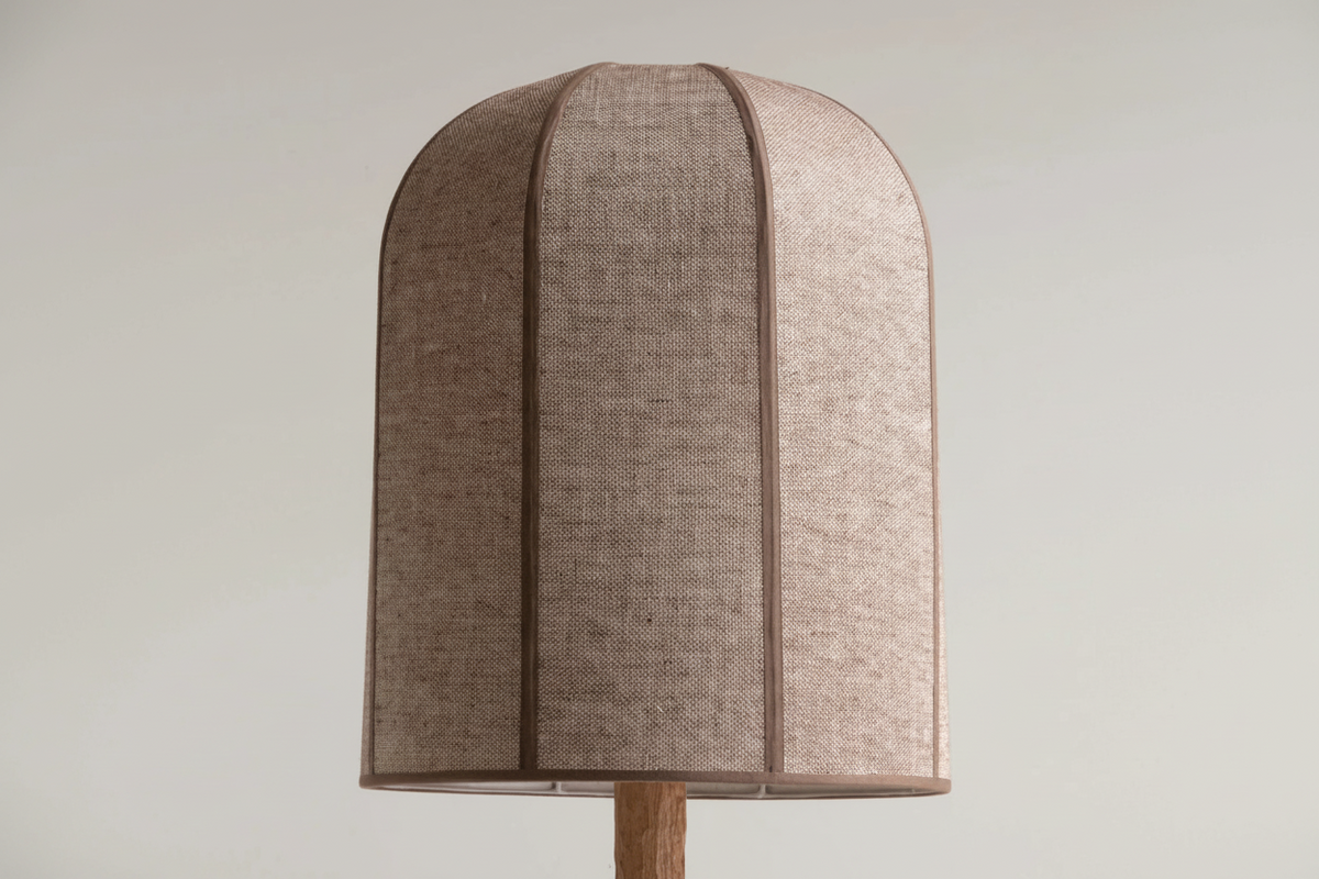 Oak Floor Lamp Linen Shade | Bell or Balloon 160cm Tall E26/e27 Dimmable Option Scandinavian Casalola Lights Luxury