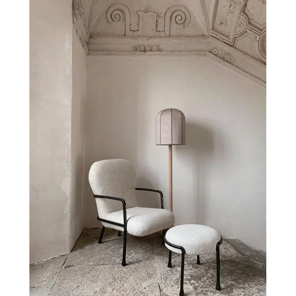 Oak Floor Lamp Linen Shade | Bell or Balloon 160cm Tall E26/e27 Dimmable Option Scandinavian Casalola Lights Luxury