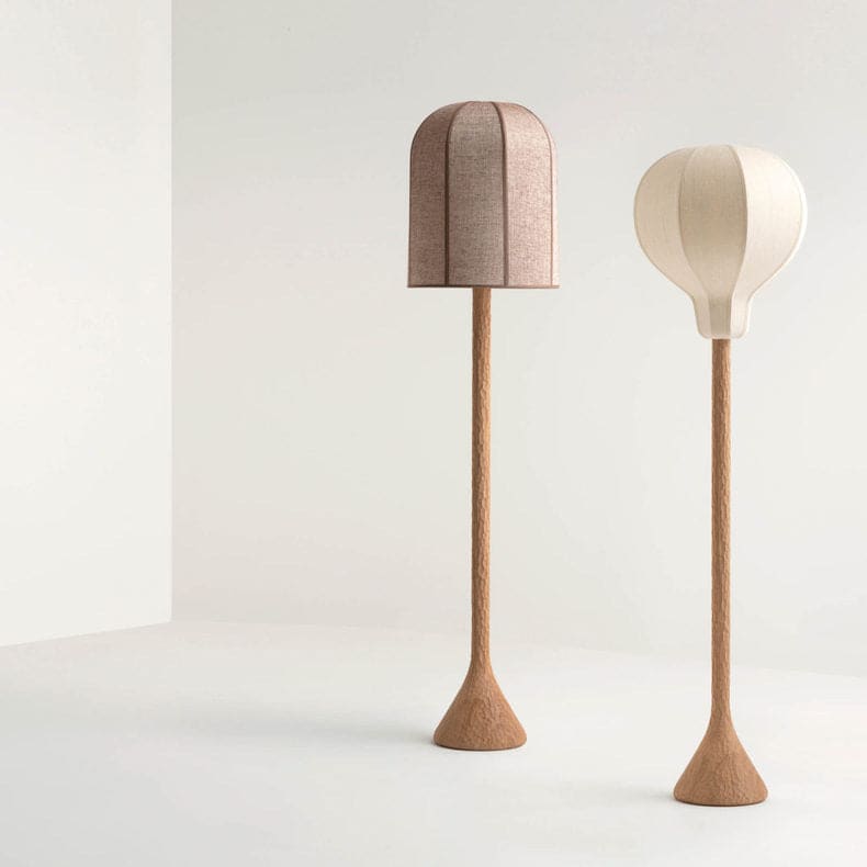 Shop for Floor Lamps - Minimalism Design- Fabric Oval Lampshade - Wood Base - Ecofriendly