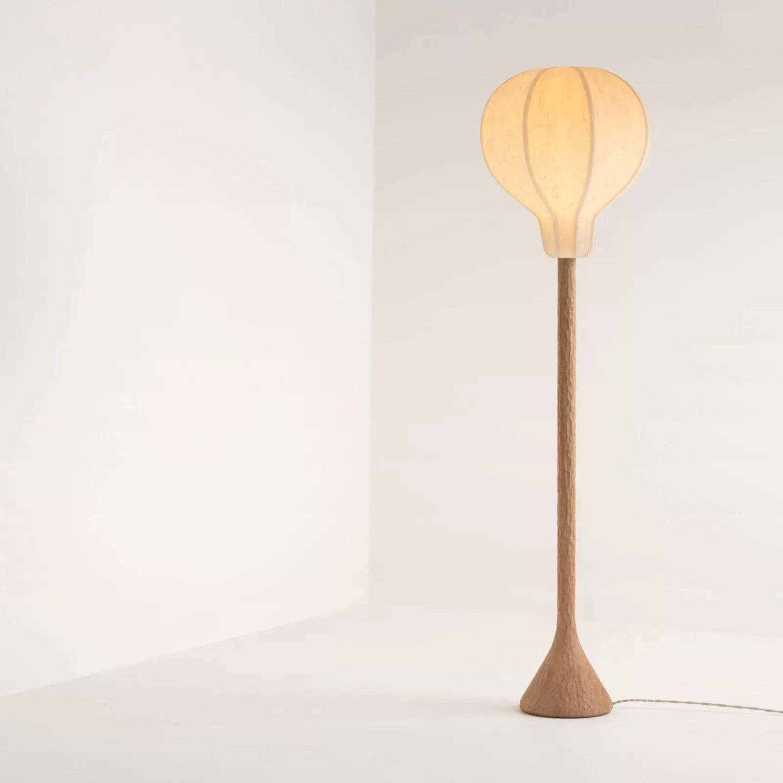 Shop for Floor Lamps - Minimalism Design- Fabric Oval Lampshade - Wood Base - Ecofriendly