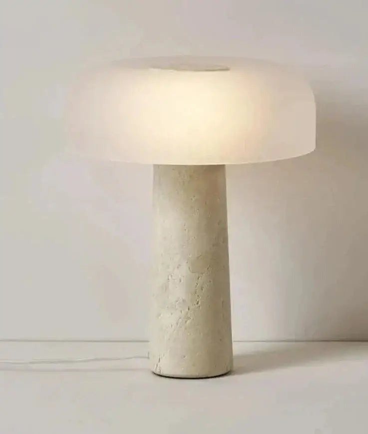 Marble Stone Table Lamp Earth Tones Bedside Contemporary Modern Luxe Lighting - Lamps