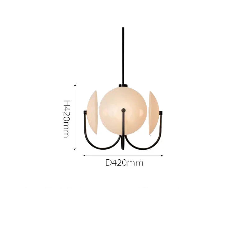 Opaline glass disc and gold reflector detail