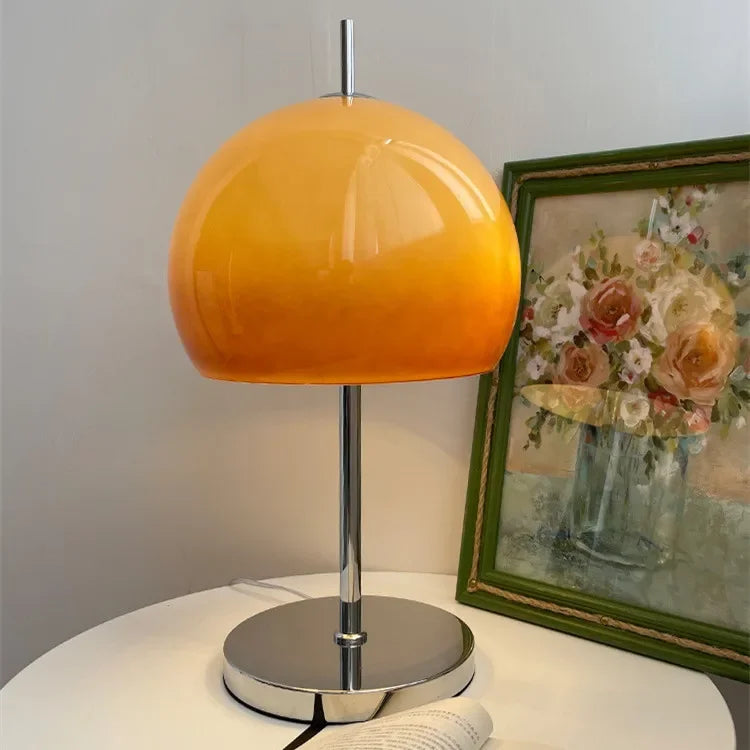 Orange Glass Bauhaus Mid Century Modern Floor Lamps
