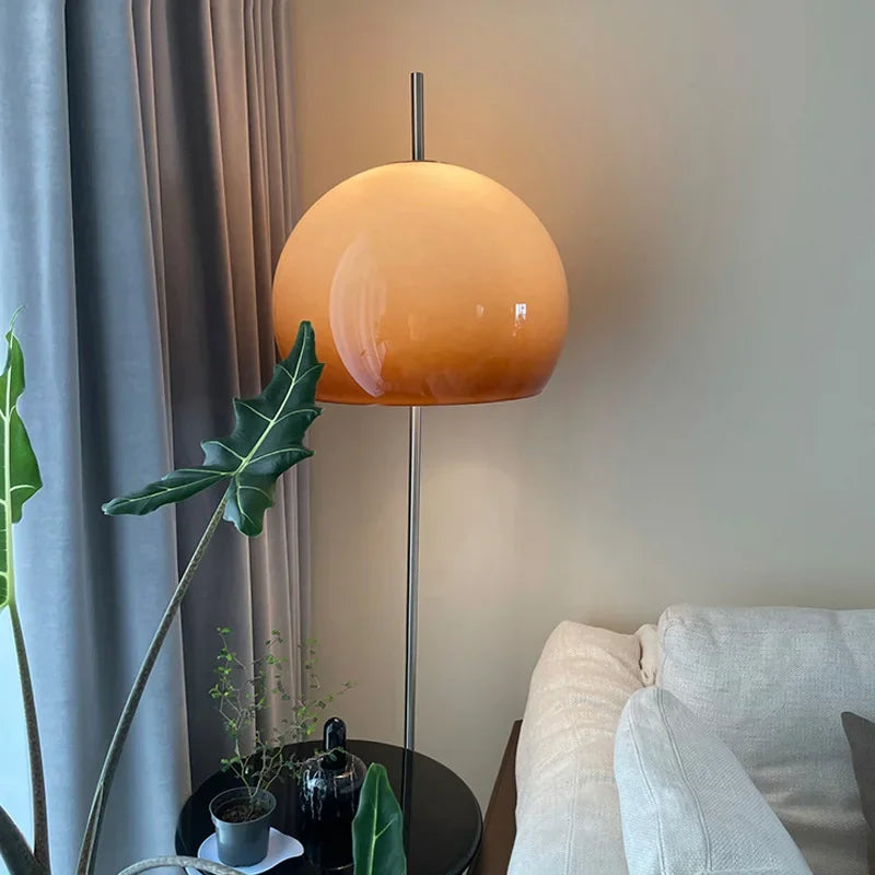 Orange Glass Floor Lamp | Stained-glass Table or Mid-century Modern Living Room & Bar Casalola Lights Luxury Lamps