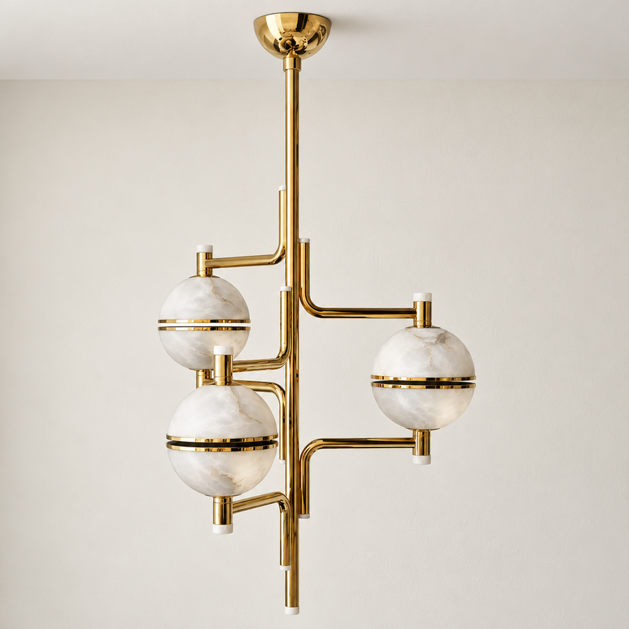 Alabaster Orbital Suspension Chandelier