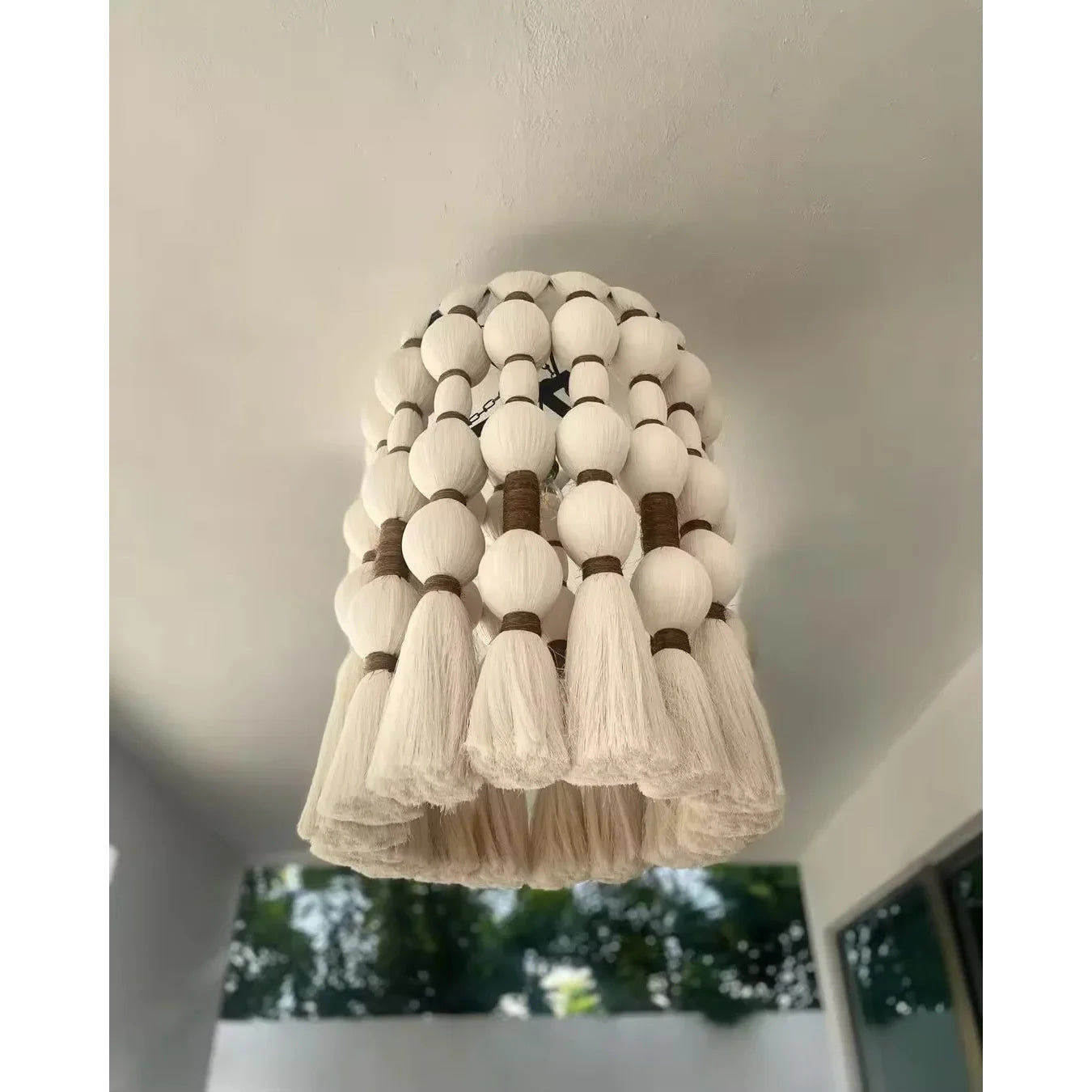 Woven Cotton Fringe Pendant | Casalola Boho Drum Chandelier